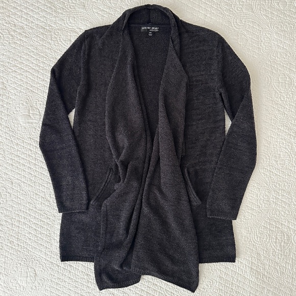 Barefoot Dreams Sweaters - Barefoot Dreams Gray CozyChic Light Island Wrap Cardigan Sweater Sz S/M